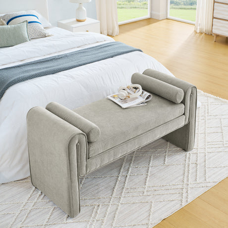 Bedroom storage stool, linen storage stool, large storage space, 50.39 inches - V.I.P Digital Presence