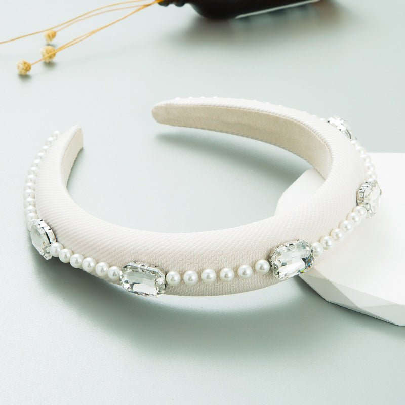 New Rhinestone Pearl Hair Adornment Femininity Light Luxury Net Red Hundred Band Head Accessories - V.I.P Digital Presence