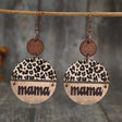 Wooden Leopard Round Shape Earrings - V.I.P Digital Presence