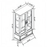 Light colored glass cabinet with adjustable glass frame, including cabinet light bulbs OAK with 2 doors and 1 drawer - V.I.P Digital Presence
