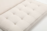 3 Fold Sofa Convertible Futon Couch sleeper sofabed Space saving loveseat Dark Gray & Light Gray & Beige