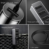 Baseus 4 USB Multi Expander Car Charger 5.5A 4 Port Fast Car Charger Adapter - V.I.P Digital Presence