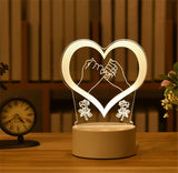 Luz de noche 3D LED, luz de mesa, regalo creativo, luz de cabecera, pequeño regalo para San Valentín, regalo para el día del niño.