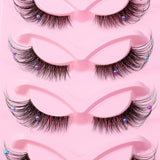Clear Band Corner Foxy Winged Cat Eye 3D Strip Lashes Silk Party Full False Eyelash Vegan Faux Mink Eyelash With Diamond Pearl - V.I.P Digital Presence