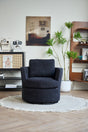 Rotating bucket chair living room comfortable circular sofa chair 360 degree rotating bucket chair armchair (black) - V.I.P Digital Presence