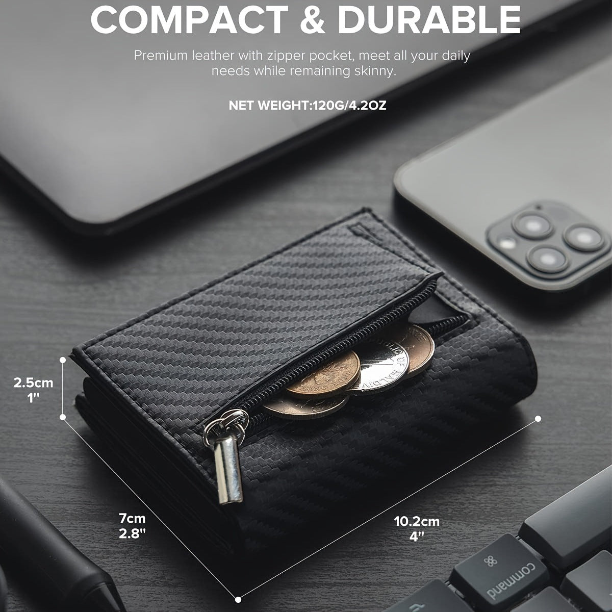 Men's Carbon Fiber Magnetic Card Clip PU Leather RFID Bank Card Bag Large Capacity Card Clip - V.I.P Digital Presence