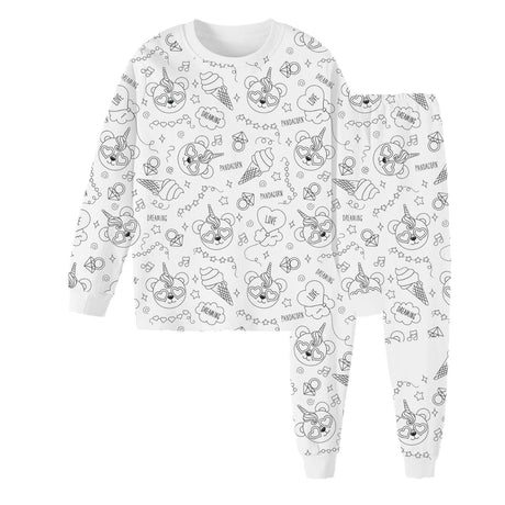 Children's graffiti pajamas DIY hand-painted colorable set for home decor coloring pajama sets - V.I.P Digital Presence
