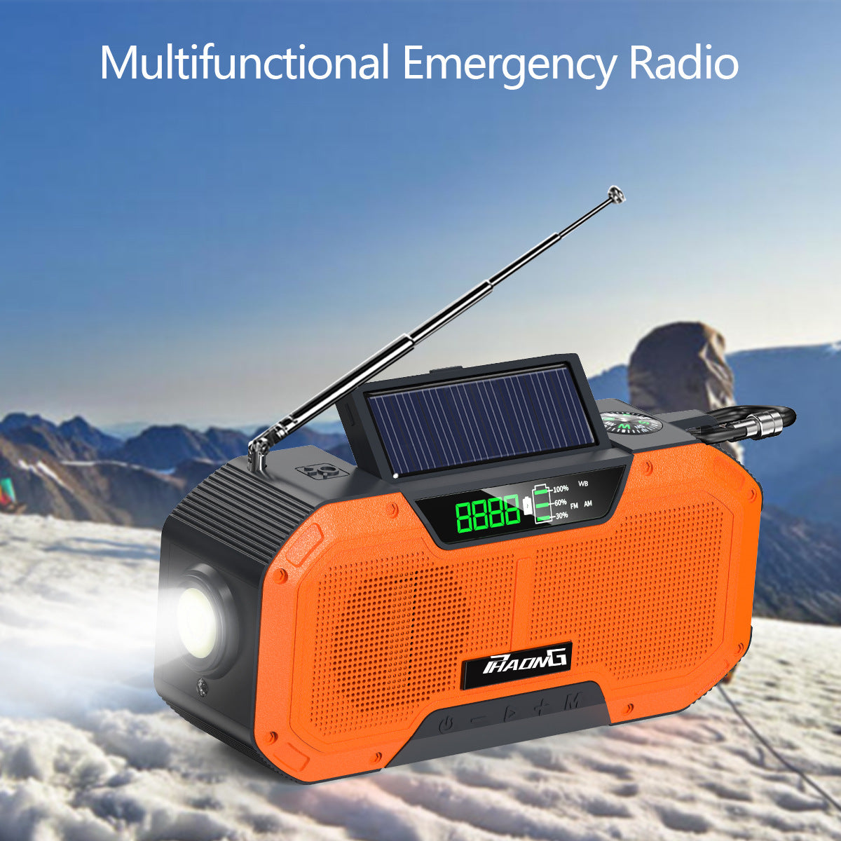 Outdoor Emergency Radio Bluetooth Speaker Solar Hand Flashlight Mobile Charging 5000 Mah Large Capacity - V.I.P Digital Presence