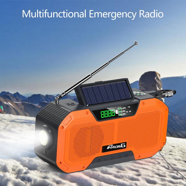 Outdoor Emergency Radio Bluetooth Speaker Solar Hand Flashlight Mobile Charging 5000 Mah Large Capacity - V.I.P Digital Presence