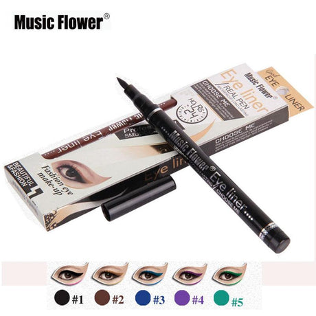 Music Flower New Makeup Cosmetic Black Eyeliner Waterproof Eye Liner Pencil Shadow KAJAL Gel Eyeliner Make up Smokey Eye - V.I.P Digital Presence