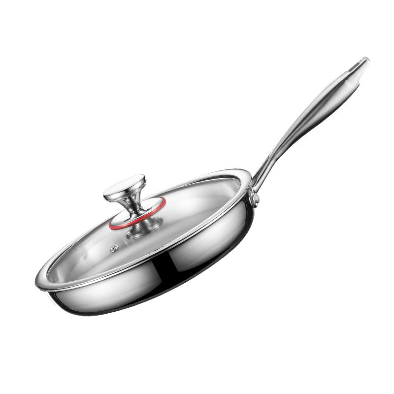 Stainless steel single handle sauce pot, double bottom milk pot, non stick pot, household sauce pot, high body, short height soup pot, smooth flat bottomed frying pan - V.I.P Digital Presence