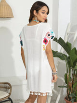 Tassel Boat Neck Flutter Sleeve Cover Up - V.I.P Digital Presence