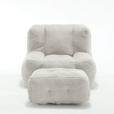 Fluffy bean bag chair Super soft couch chair with memory foam and footstool Indoor modern focus bean bag chair - V.I.P Digital Presence