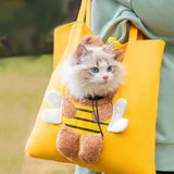 Cute canvas outdoor bag with exposed bee shaped cat bag shoulder bag small dog tote bag - V.I.P Digital Presence