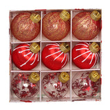 Christmas balls, silk balls, winding balls, painted balls, 8cm, 9pcs, boxed Christmas decorations - V.I.P Digital Presence