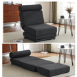 Single Sofa Chair Foldable Single Sofa Bed with Pillow,Portable Foldable Sofa Bed,Leisure Sofa Chair,Easy to Store, Dark Grey - V.I.P Digital Presence