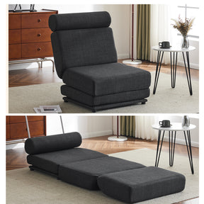 Single Sofa Chair Foldable Single Sofa Bed with Pillow,Portable Foldable Sofa Bed,Leisure Sofa Chair,Easy to Store, Dark Grey - V.I.P Digital Presence