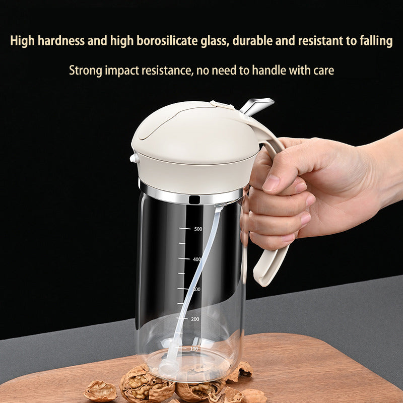 Food Grade Oil Pot Dual Use Glass Oil Spray Bottle Household Spray Sesame Oil Bottle Automatic Opening and Closing - V.I.P Digital Presence