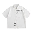 Alphabet Print Short Sleeve Shirt Workwear Japanese Style Loose Casual Design Summer Collar Shirt Men's Trendy - V.I.P Digital Presence