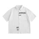 Alphabet Print Short Sleeve Shirt Workwear Japanese Style Loose Casual Design Summer Collar Shirt Men's Trendy - V.I.P Digital Presence