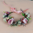 Vintage flower wreath autumn pine cone handmade simulation flower bridal hair accessory Hanfu headwear female - V.I.P Digital Presence