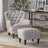 Modern light grey fabric club chair and Ottoman set, stylish cushioned armchair, paired with Ottoman style - V.I.P Digital Presence