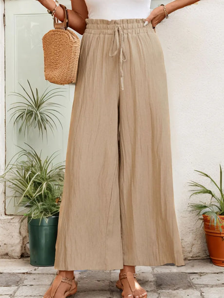 Perfee Frill Wide Leg Pants - V.I.P Digital Presence
