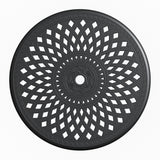 Ø30.71-inch Cast Aluminum Patio Dining Table With Black Frame and Umbrella Hole - V.I.P Digital Presence