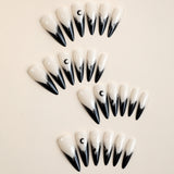 Milky white powder gradient long drop-shaped manicure, high-end fake nail patch wearable nail patch - V.I.P Digital Presence