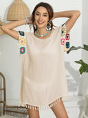 Tassel Boat Neck Flutter Sleeve Cover Up - V.I.P Digital Presence