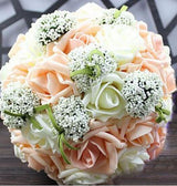 Bride Holding Flowers Romantic Wedding Colorful Bride 's Bouquet Red Pink Blue And Purple Bridal - V.I.P Digital Presence