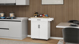 Kitchen island rolling trolley cart with 1 drawer & 2 doors with storage racks & Adjustable Shelves & towel rack - V.I.P Digital Presence