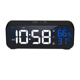 Music LED Digital Alarm Clock Voice Control Temperature Humidity Display Desktop Clocks Home Table Decoration Built-in 1200mAh - V.I.P Digital Presence