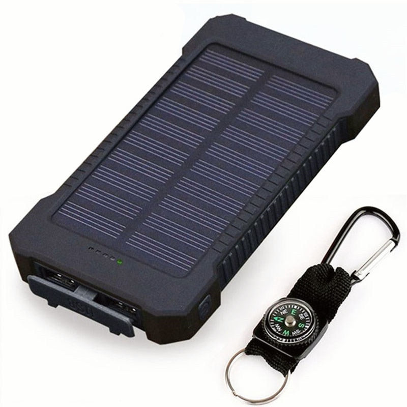 For Smartphone with LED Light Solar Power Bank Waterproof 20000mAh Charger 2 USB Ports External Charger Powerbank - V.I.P Digital Presence
