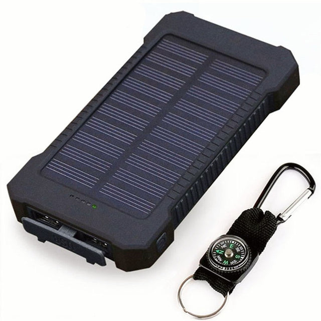 For Smartphone with LED Light Solar Power Bank Waterproof 20000mAh Charger 2 USB Ports External Charger Powerbank - V.I.P Digital Presence