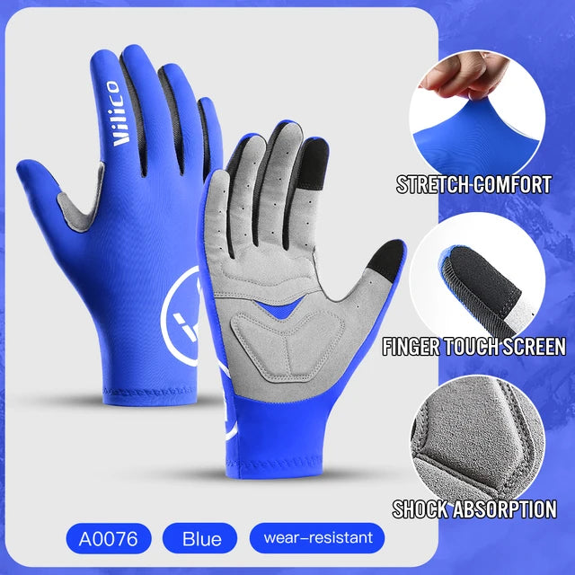 Guantes para ciclismo de montaña al aire libre con absorción de impactos y antideslizantes.