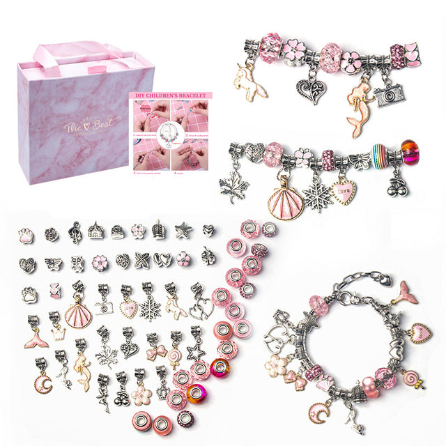 Cartoon Pink Set DIY Handmade Jewelry Children's Bracelet Women's Exquisite Gift Box Gift Bracelet - V.I.P Digital Presence