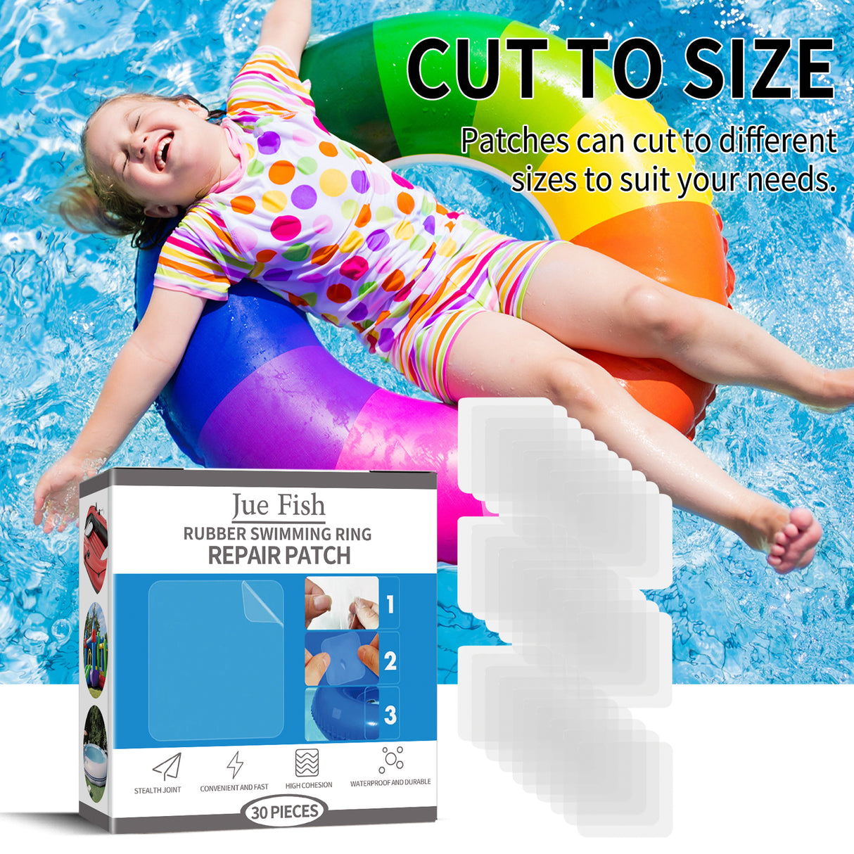 JUE FISH Rubber Swimming Ring Repair Patch, Swim Ring Patch Self-Adhesive Seal - V.I.P Digital Presence