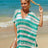 Tassel Openwork Striped V-Neck Cover Up - V.I.P Digital Presence