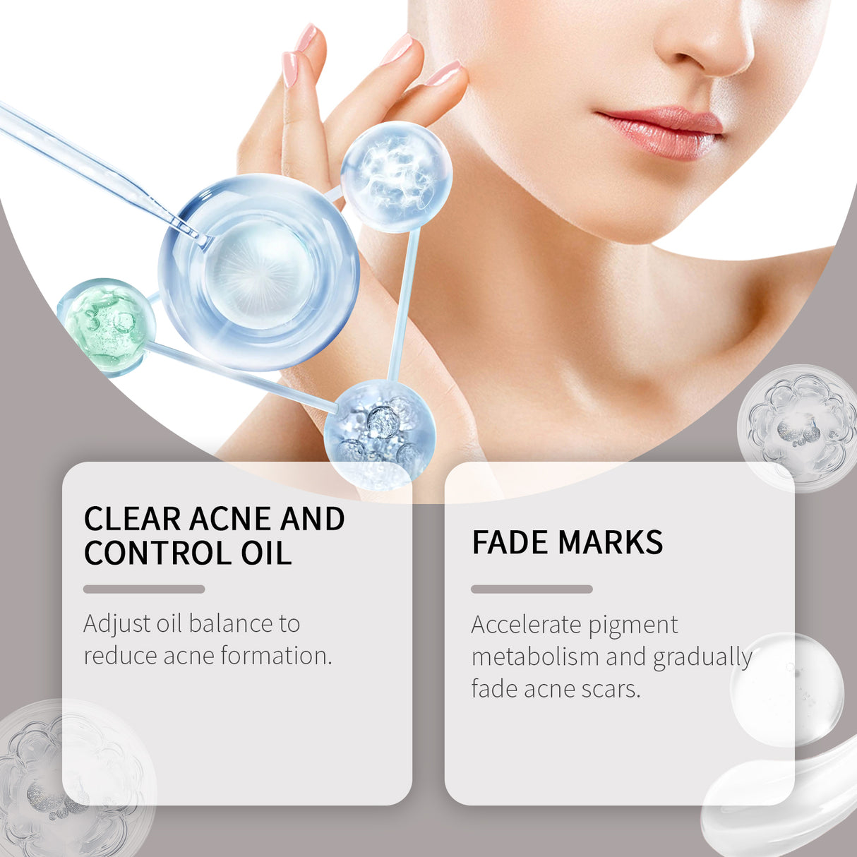 Set para el cuidado del acné, iluminador, hidratante suave, reparador de la piel, set facial hidratante