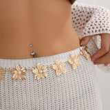 Ocean vacation style starfish waist chain body sexy beach imitation pearl flower body chain - V.I.P Digital Presence