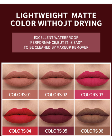 HANDAIYAN Popular Matte Matte Velvet 12 Colors Lip Gloss Liquid Lipstick Lip Glaze - V.I.P Digital Presence