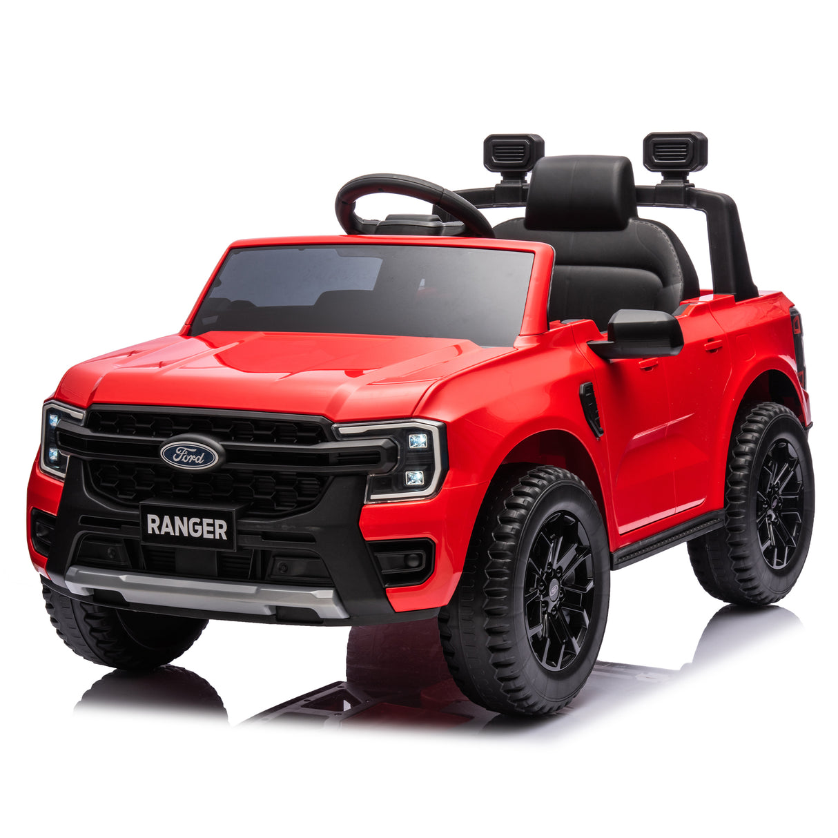 12V children's car remote control, authorized Ford Ranger, 2WD suitable for children aged 3-6. Red - V.I.P Digital Presence