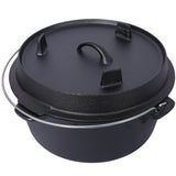 ast iron Dutch oven with lid, outdoor camping deep pot, used for camping, cooking, barbecue and leg rest, 8 Quart - V.I.P Digital Presence