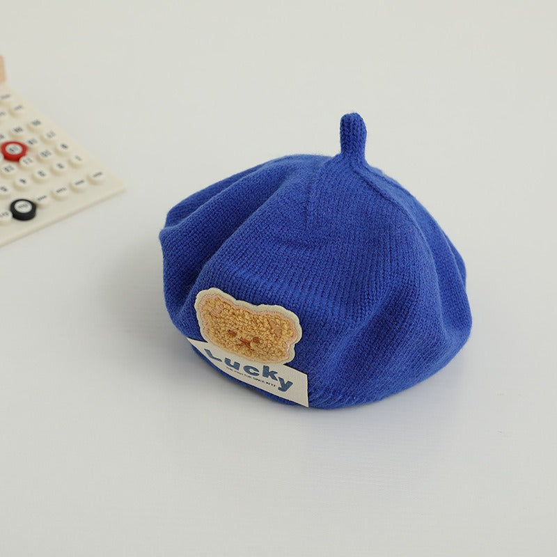 Children Spring and Autumn Beret Baby Cute Bear Hat Korean Version Male and Female Baby Corduroy Painter Hat - V.I.P Digital Presence