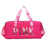 New fitness bag, shoe compartment, dry wet separation bag, sports travel bag, shiny pink letter single shoulder crossbody bag - V.I.P Digital Presence