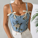 French floral retro vest with floral suspender - V.I.P Digital Presence