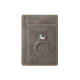 AirTag multi-card slot Apple tracker anti-lost protective cover card bag anti-theft brush Crazy Horse PU leather RFID bag - V.I.P Digital Presence