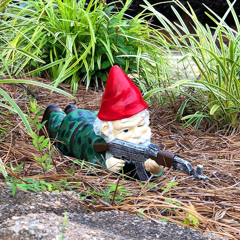 Funny Army Gnome Garden Statue, Resin Desk Ornament, Outdoor Garden Dwarf Decor (3pcs, 2025 New) - V.I.P Digital Presence