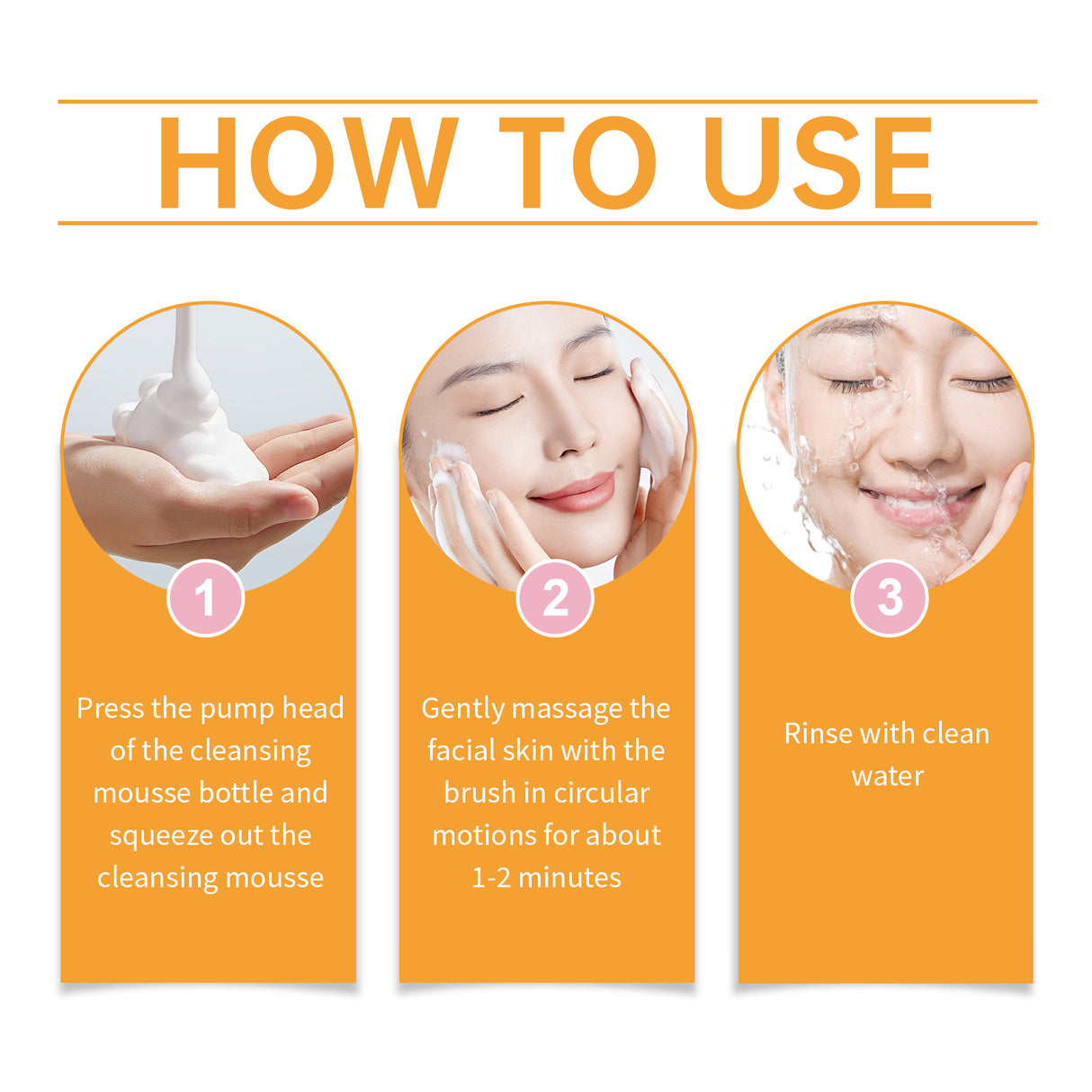 Mousse limpiadora de cúrcuma para una limpieza suave de la piel facial. Limpiador de poros. Cuidado hidratante de la piel.